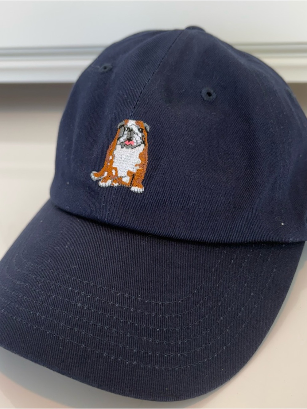 Chubbies Navy Blue Bulldog Hat embroidered one size adult
